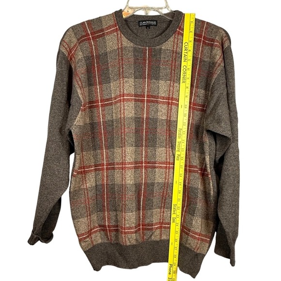 CLAN DOUGLAS 100% Cashmere Plaid Sweater, Crew Neck, Size Large - Picture 6 of 10